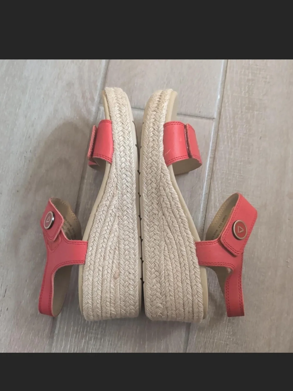 ABEO Riviera Red Slingback Espadrille Wedge Sandals Size 8